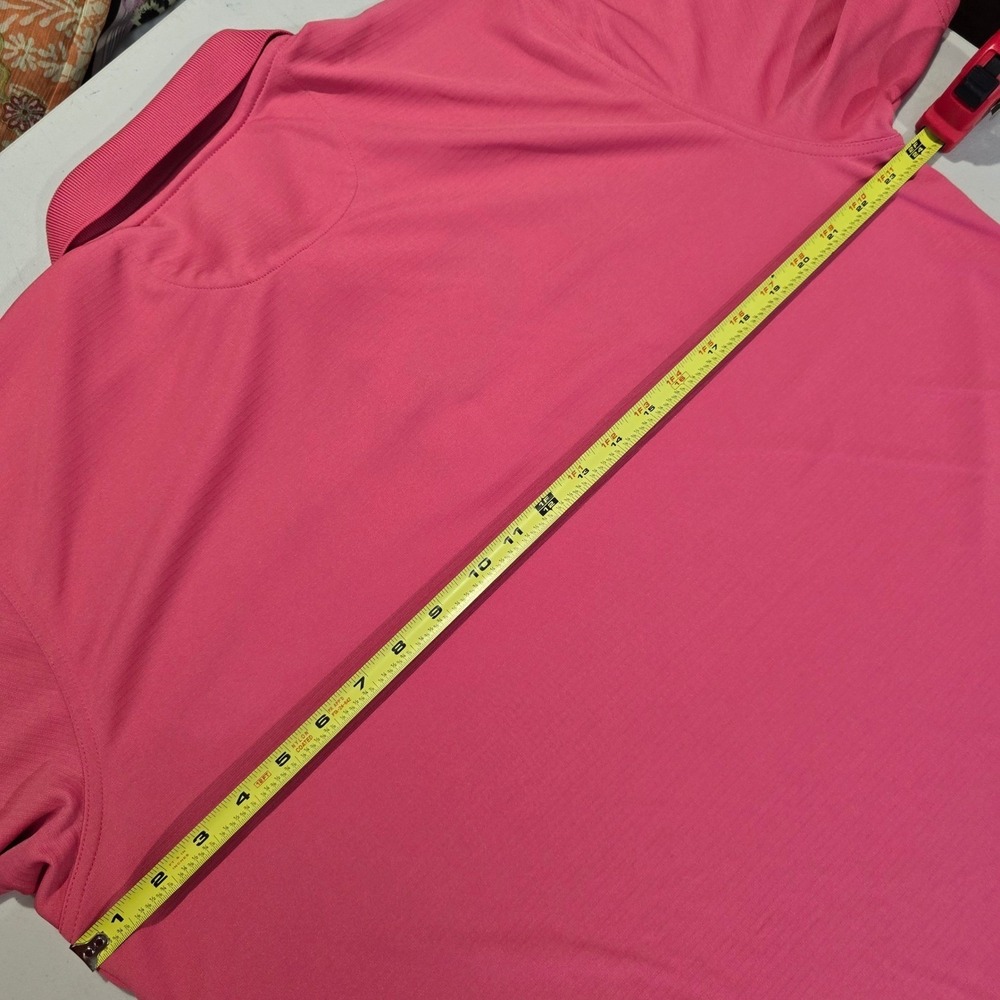 Greg Norman Mens L Play Dry Performance Polo Shirt Pink Short Sleeve Shark UPF - Picture 6 of 9
